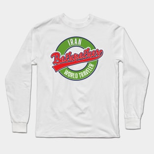 Iran backpacker world traveler logo Long Sleeve T-Shirt